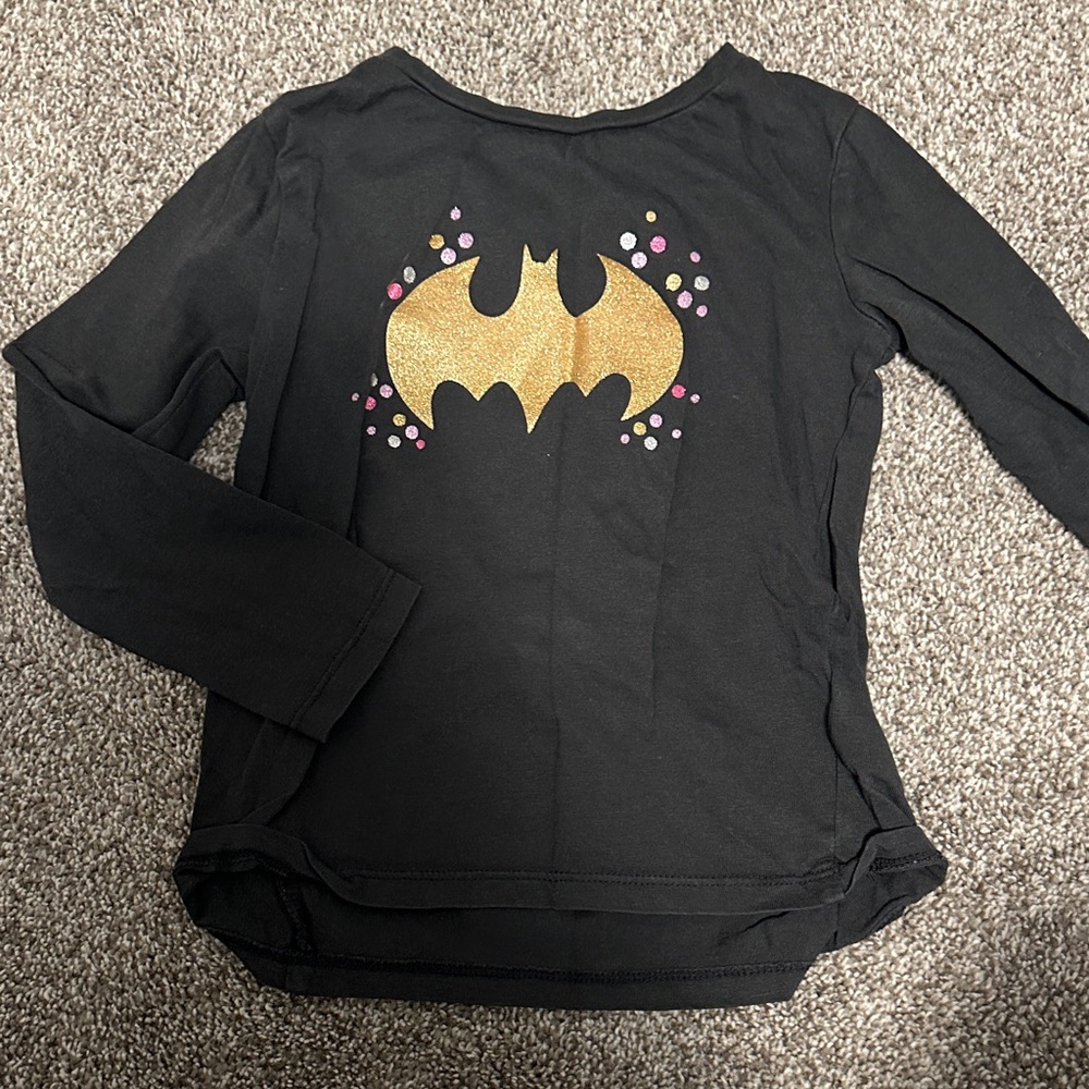 Black and Gold Kids Long Sleeve Shirt